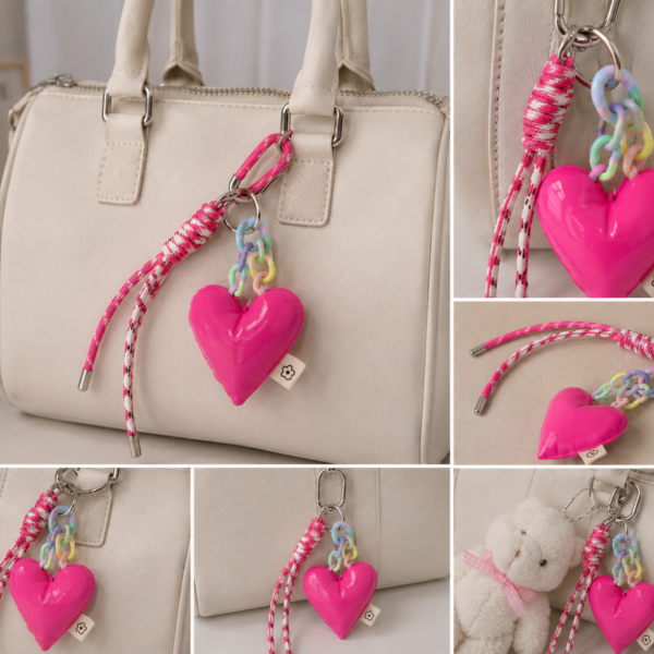 Heart bag charm