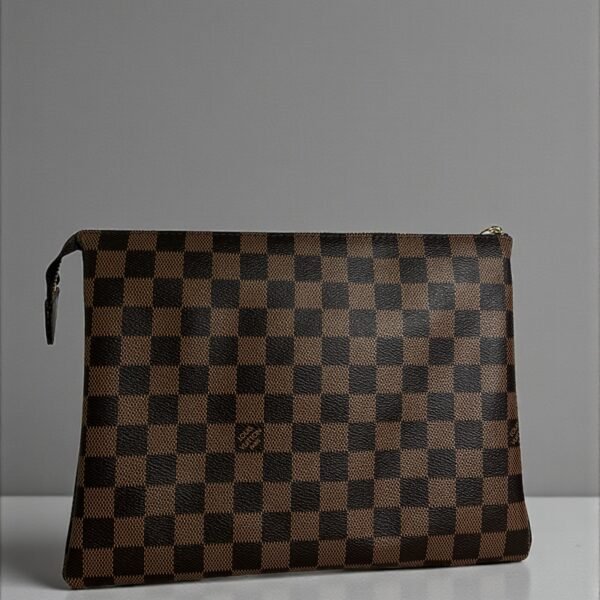 LV square print clutch
