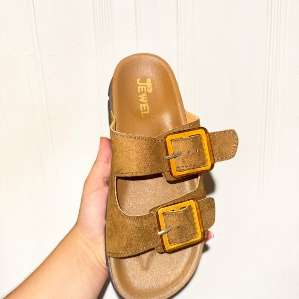 Suede Buckle Slipper