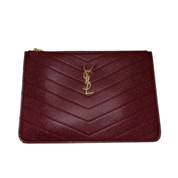 Ysl burgandy Clutch